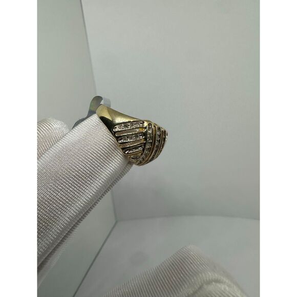 Stunning 1/2 CT Natural Diamond Rails, 14Ktp Gold Ring - Picture 6 of 6